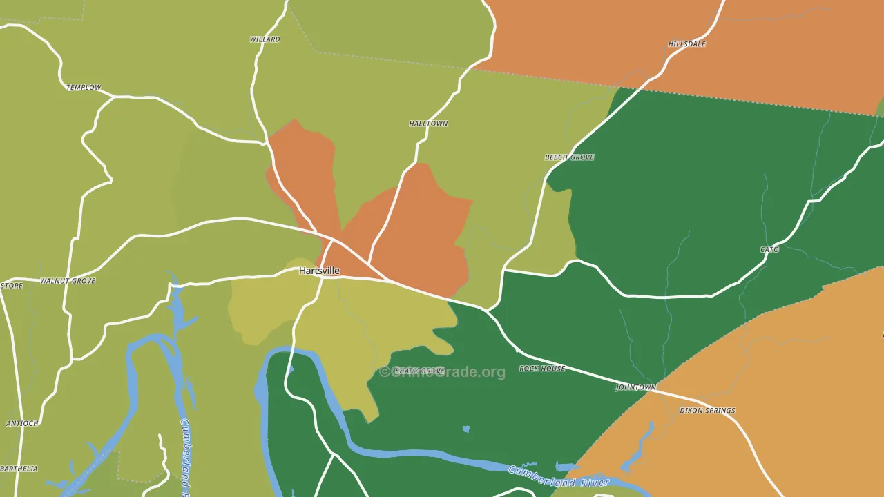 Hartsville, TN Map of Burglary Rates