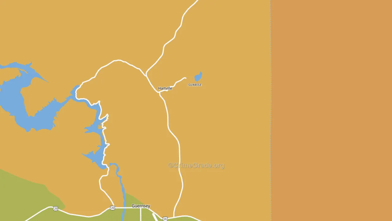 Hartville, WY Map of Burglary Rates