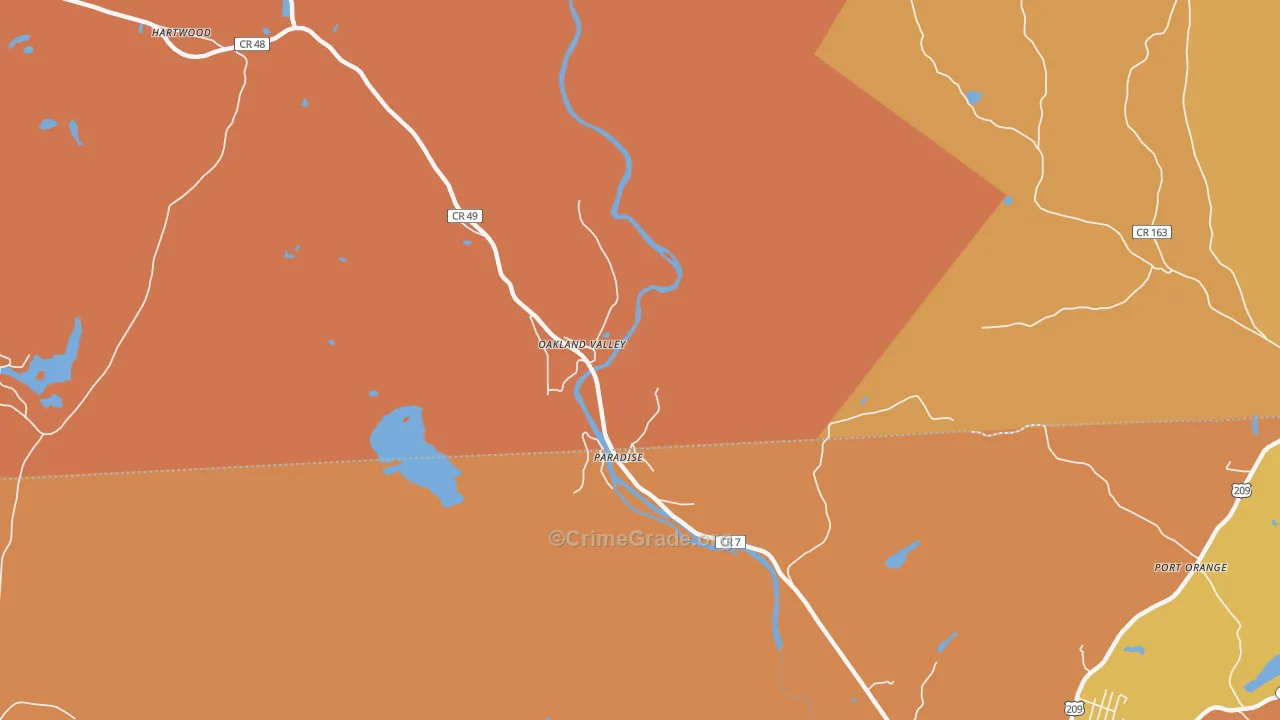 Hartwood, NY Map of Burglary Rates
