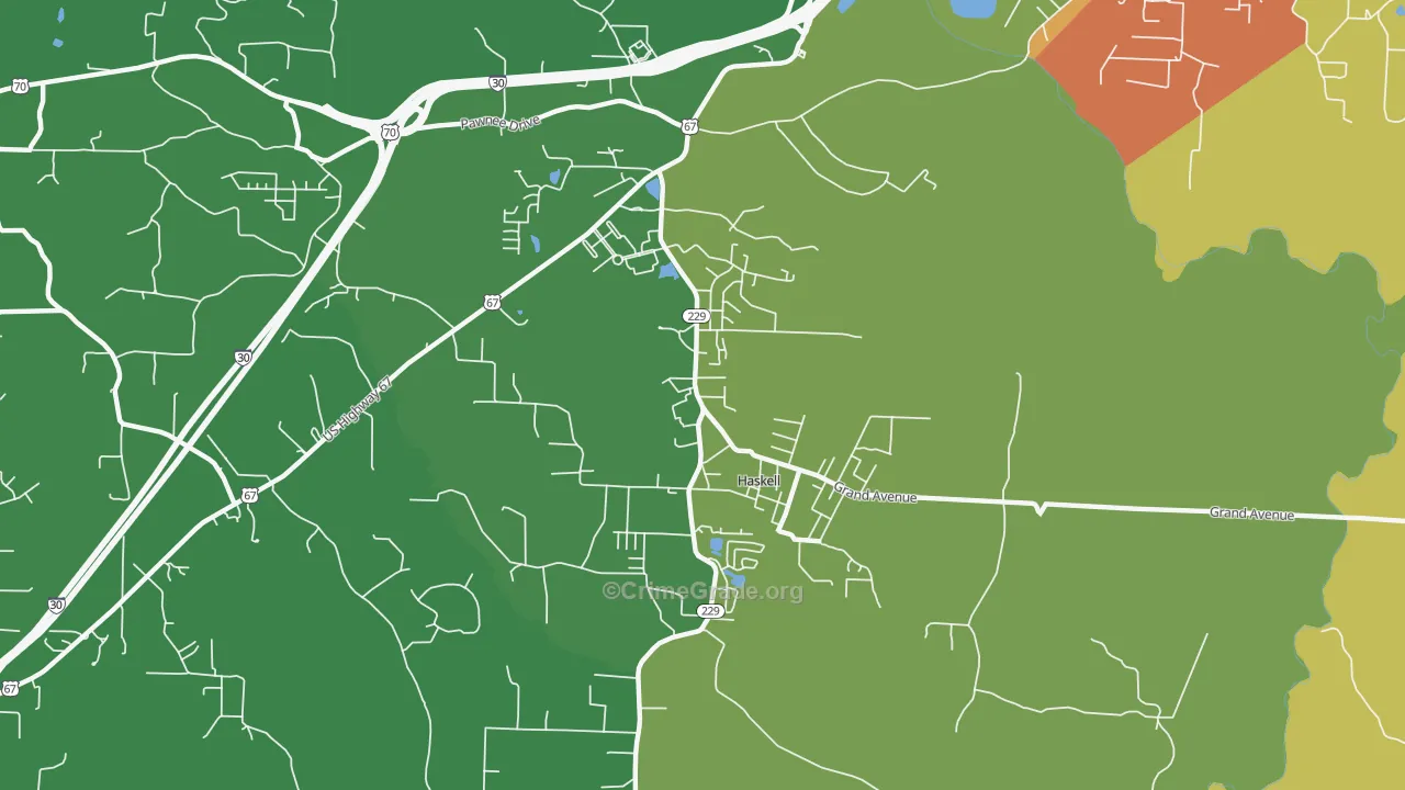 Haskell, AR Map of Burglary Rates