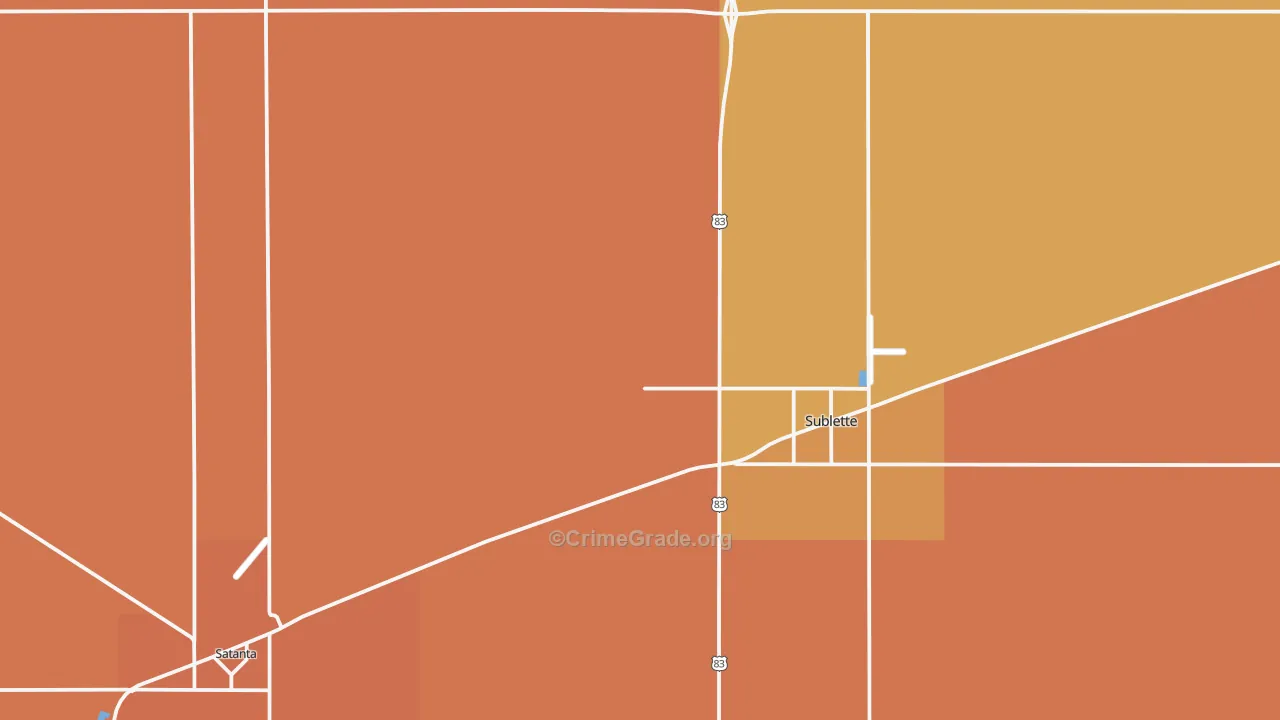 Haskell County, KS Map of Burglary Rates