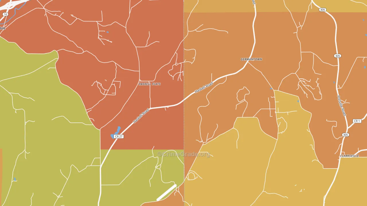 Haskell Flats, NY Map of Burglary Rates