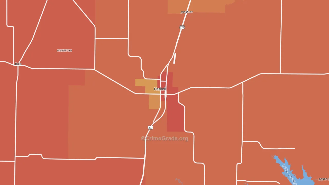 Haskell, TX Map of Burglary Rates