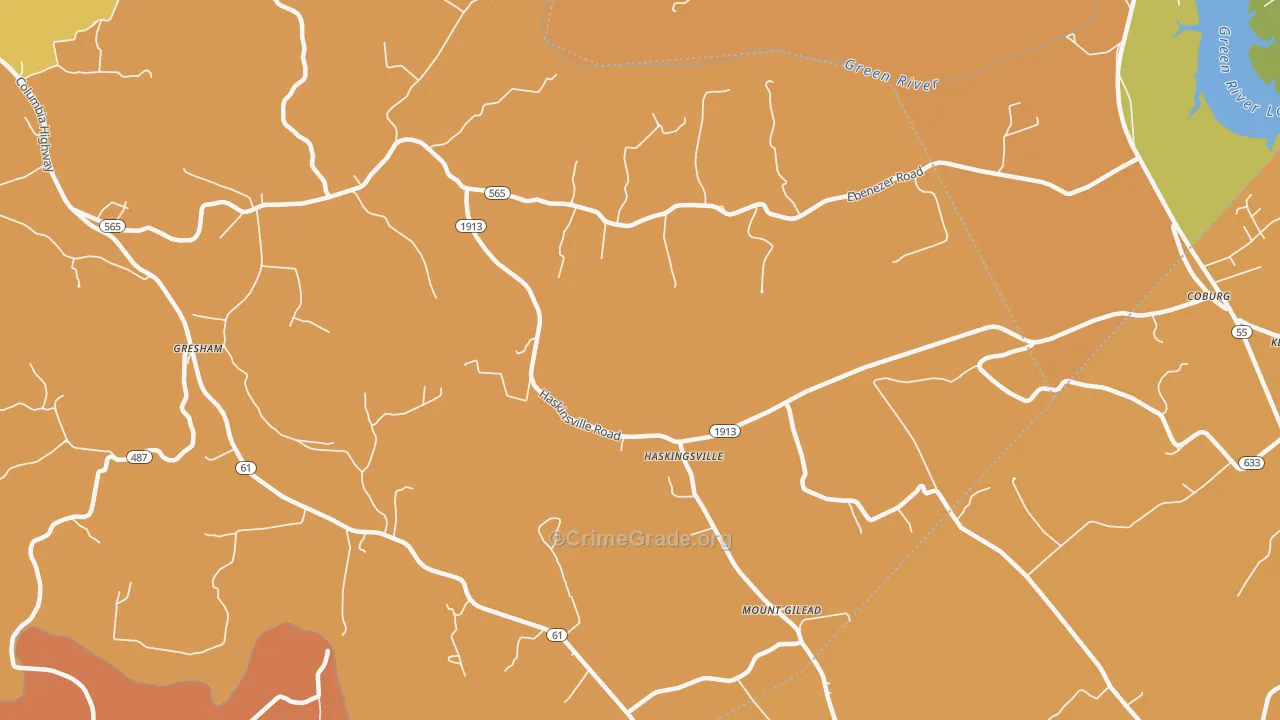 Haskingsville, KY Map of Burglary Rates