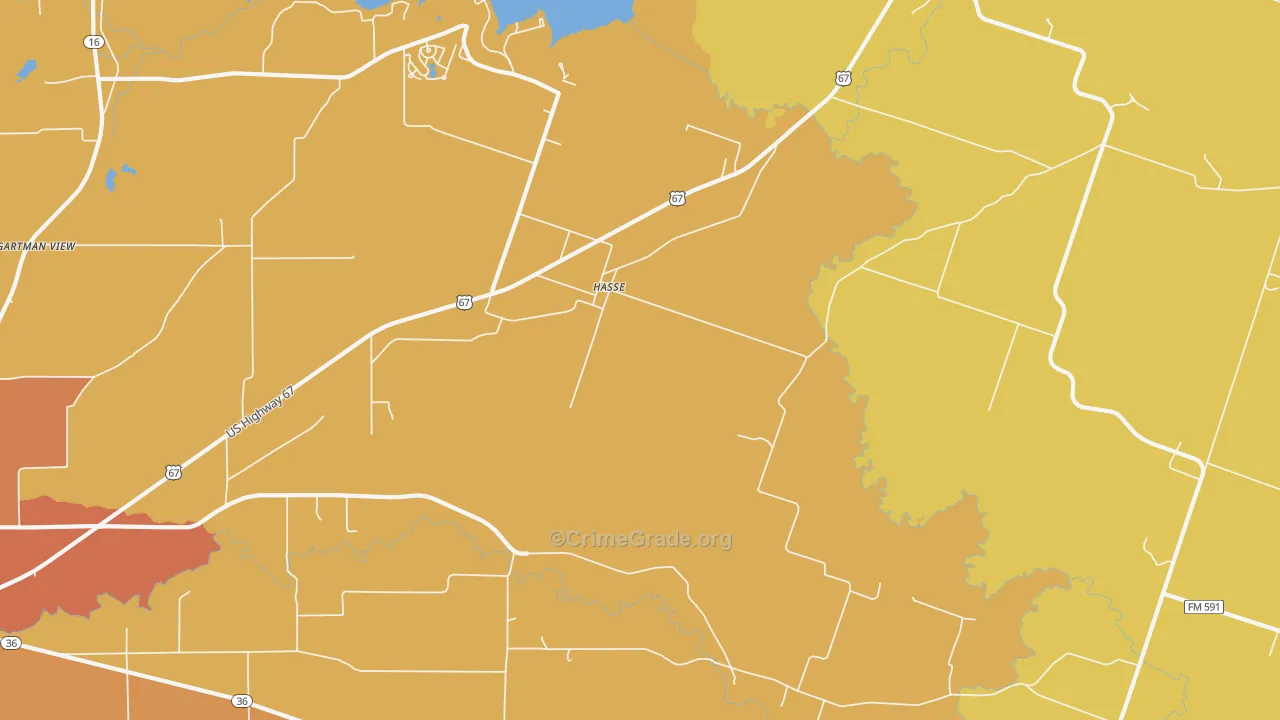 Hasse, TX Map of Burglary Rates