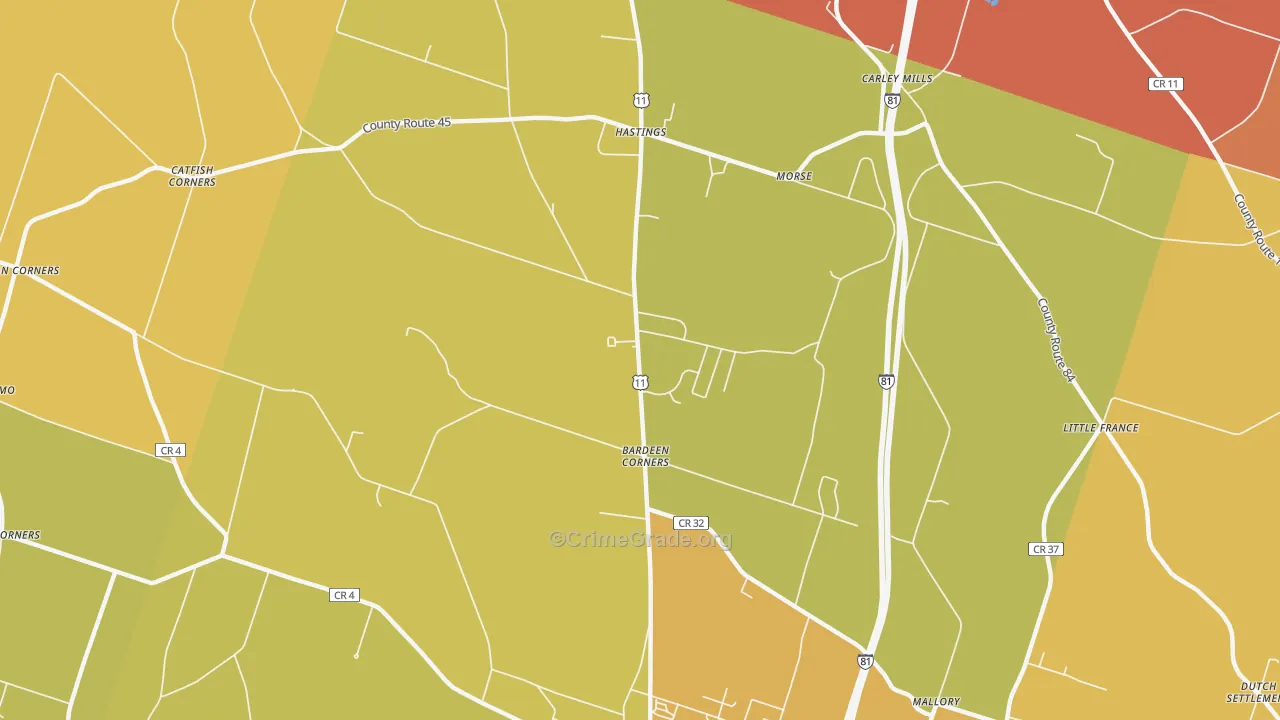 Hastings, NY Map of Burglary Rates