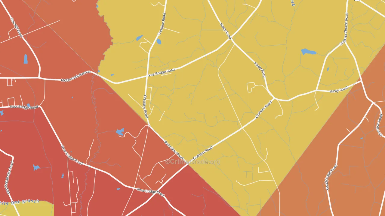 Hasty, NC Map of Burglary Rates