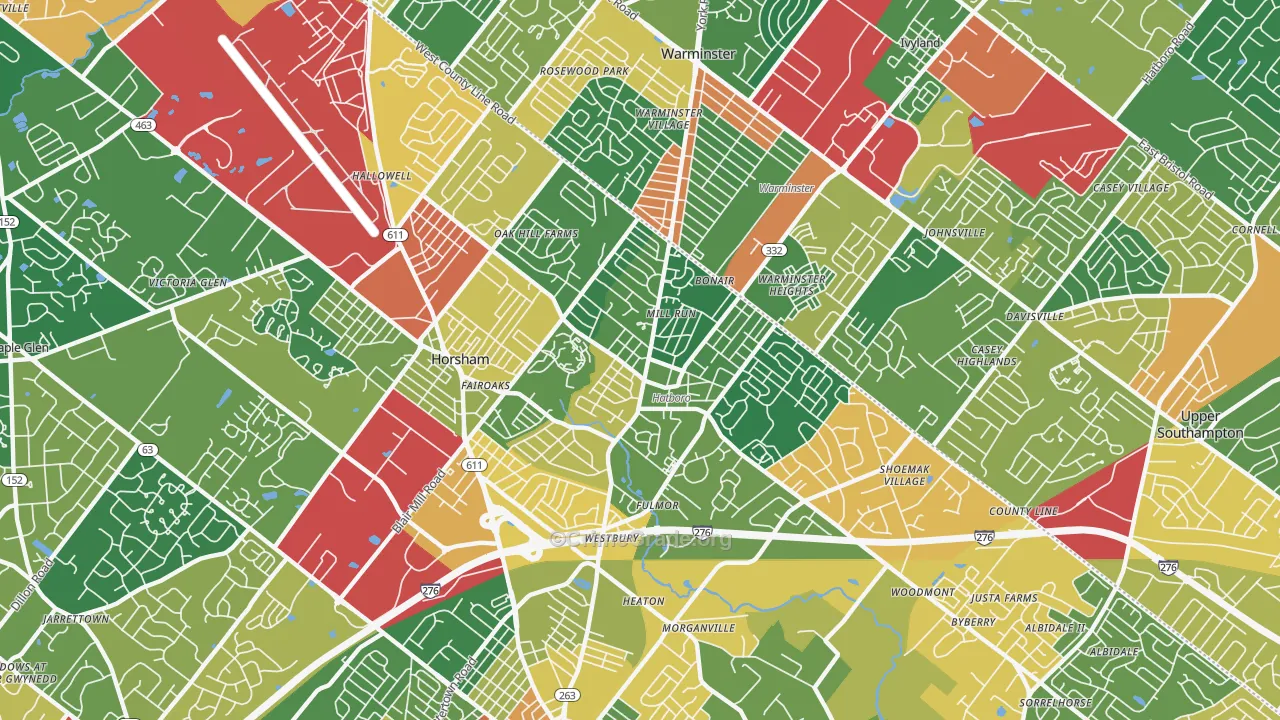 Hatboro, PA Map of Burglary Rates