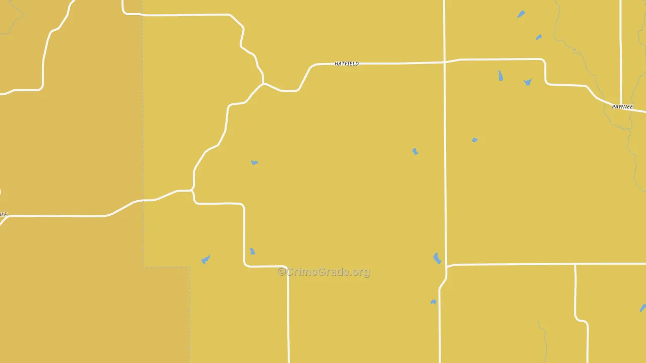 Hatfield, MO Map of Burglary Rates