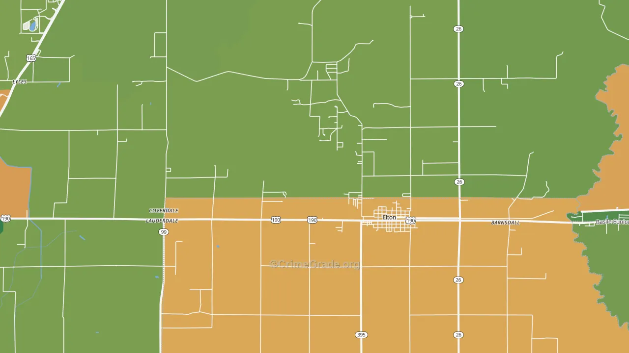 Hathaway, LA Map of Burglary Rates