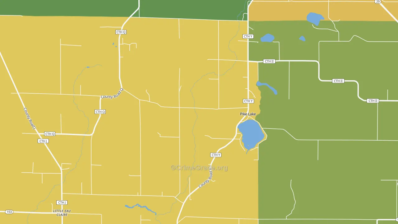 Hatley, WI Map of Burglary Rates