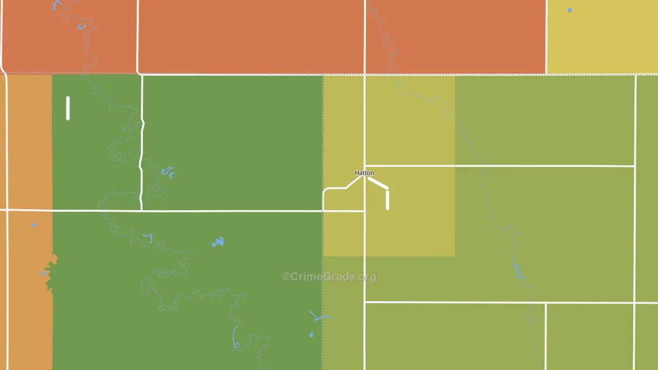 Hatton, ND Map of Burglary Rates