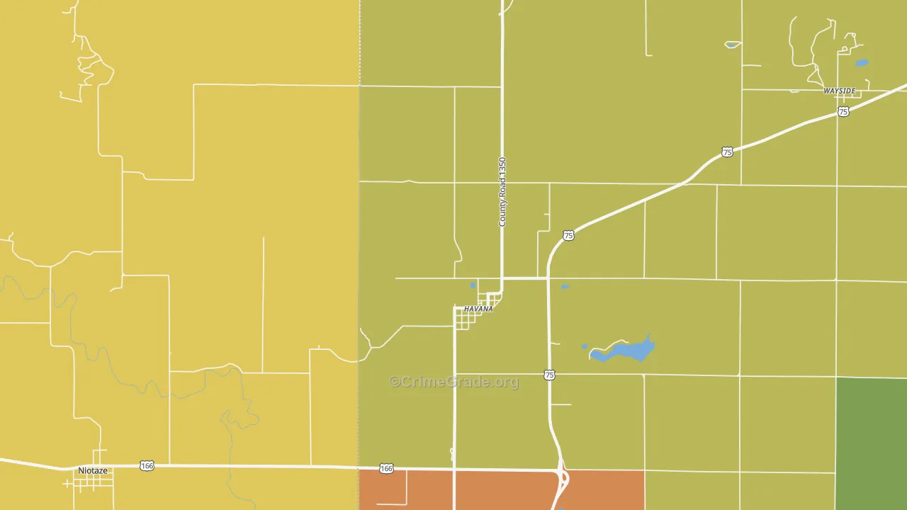 Havana, KS Map of Burglary Rates