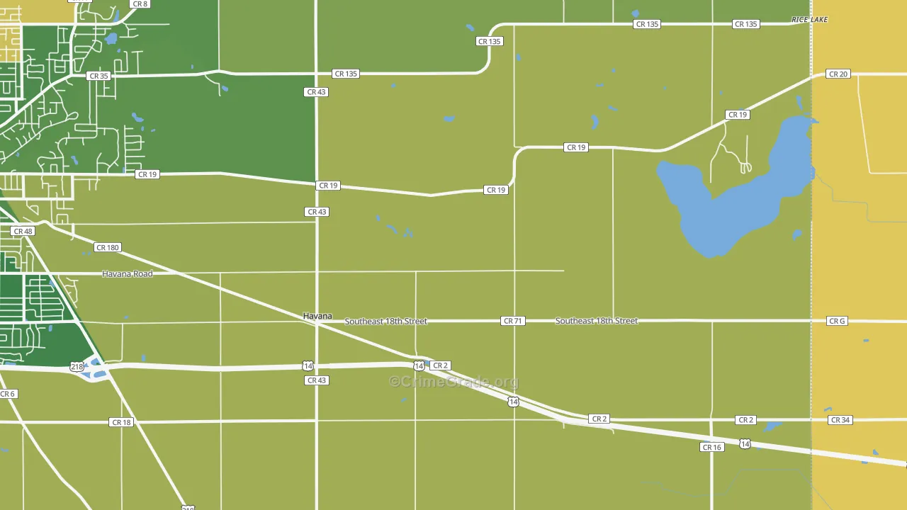 Havana, MN Map of Burglary Rates