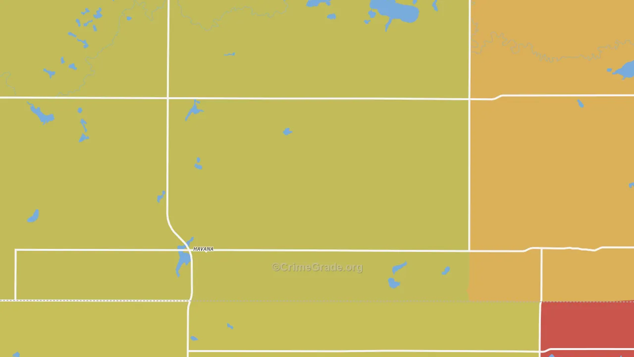 Havana, ND Map of Burglary Rates