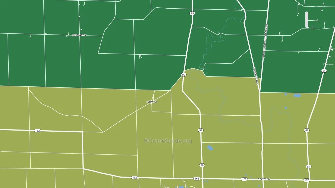 Havana, OH Map of Burglary Rates