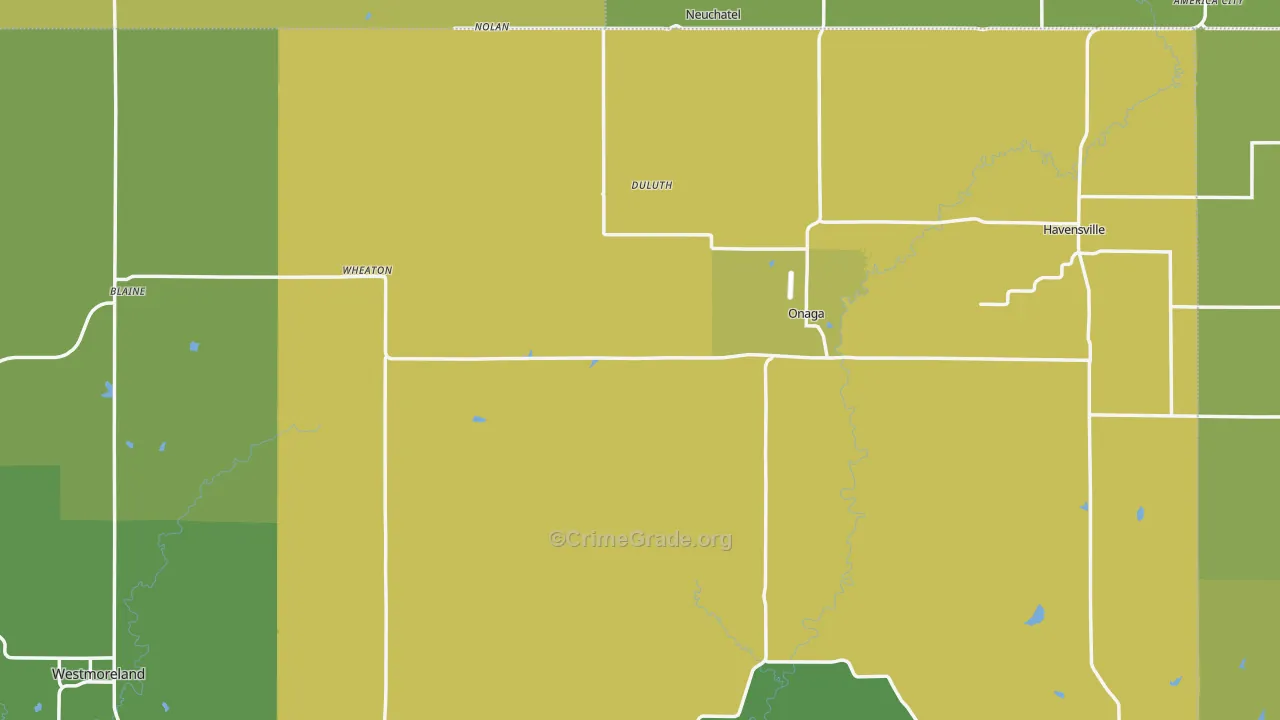Havensville, KS Map of Burglary Rates