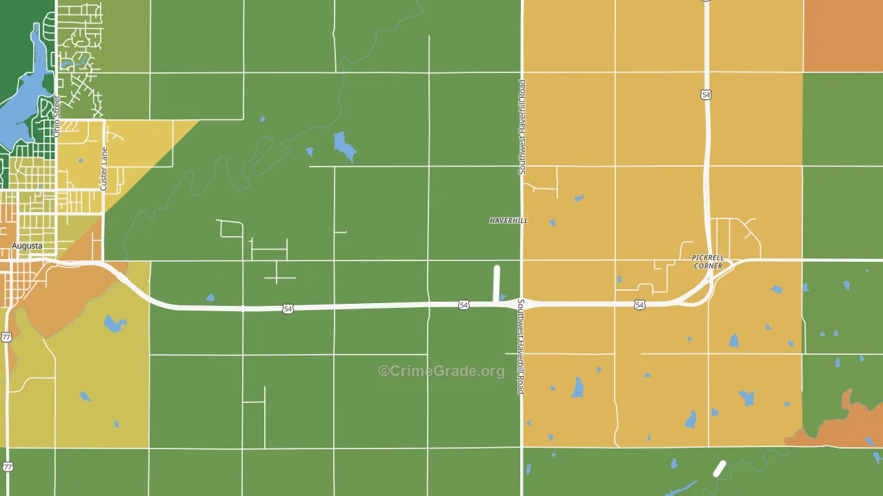 Haverhill, KS Map of Burglary Rates