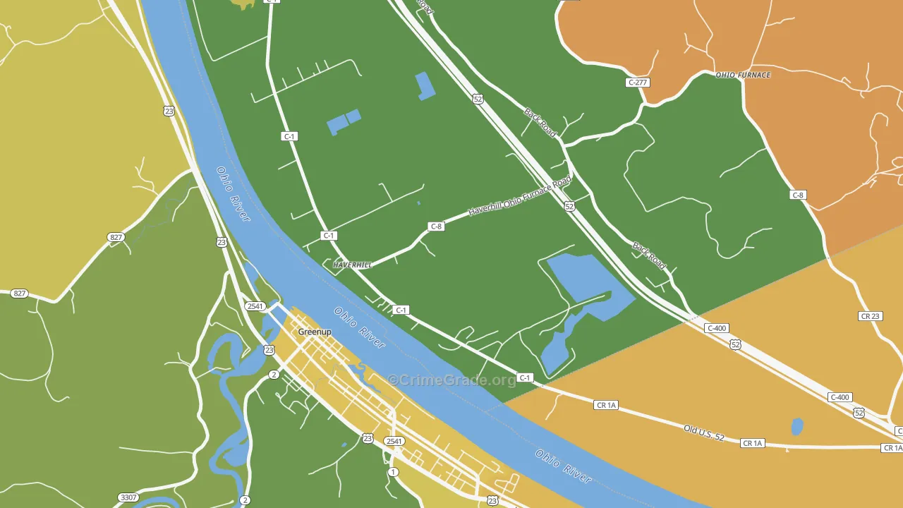Haverhill, OH Map of Burglary Rates