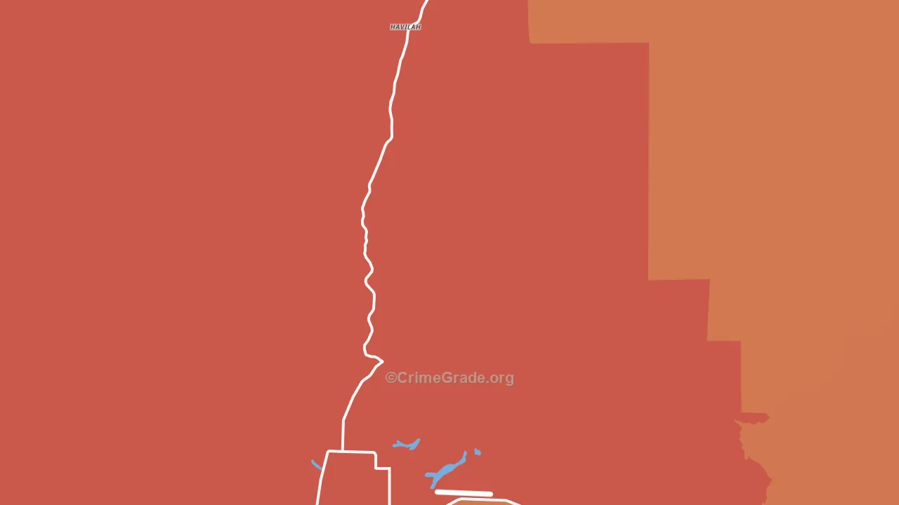 Havilah, CA Map of Burglary Rates