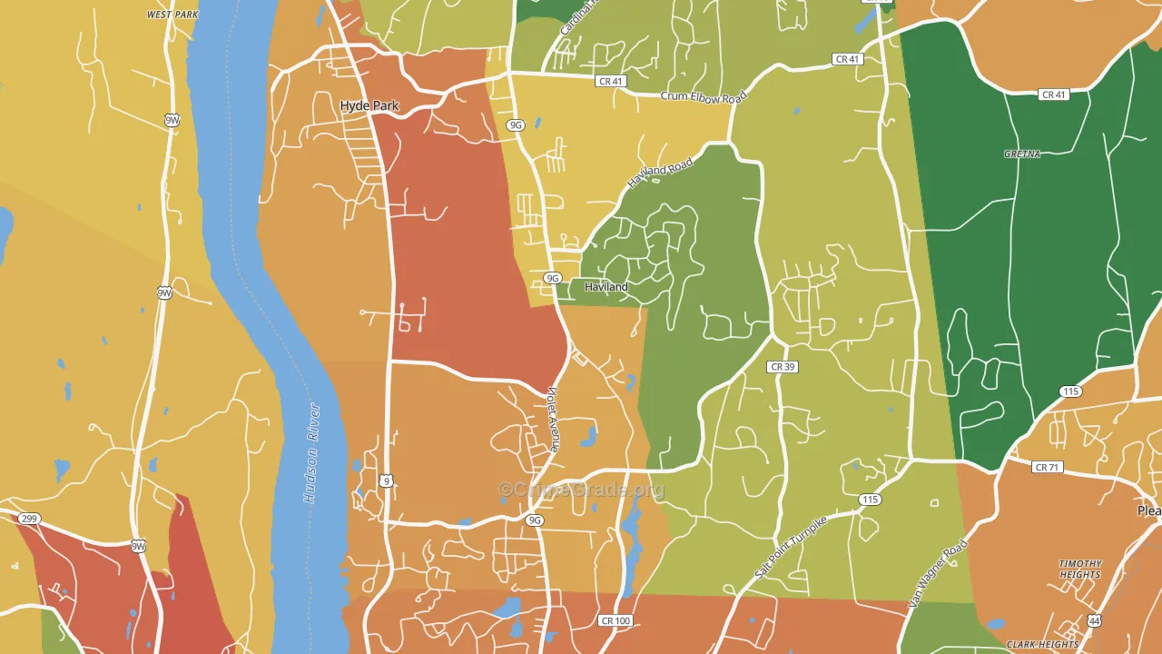 Haviland, NY Map of Burglary Rates