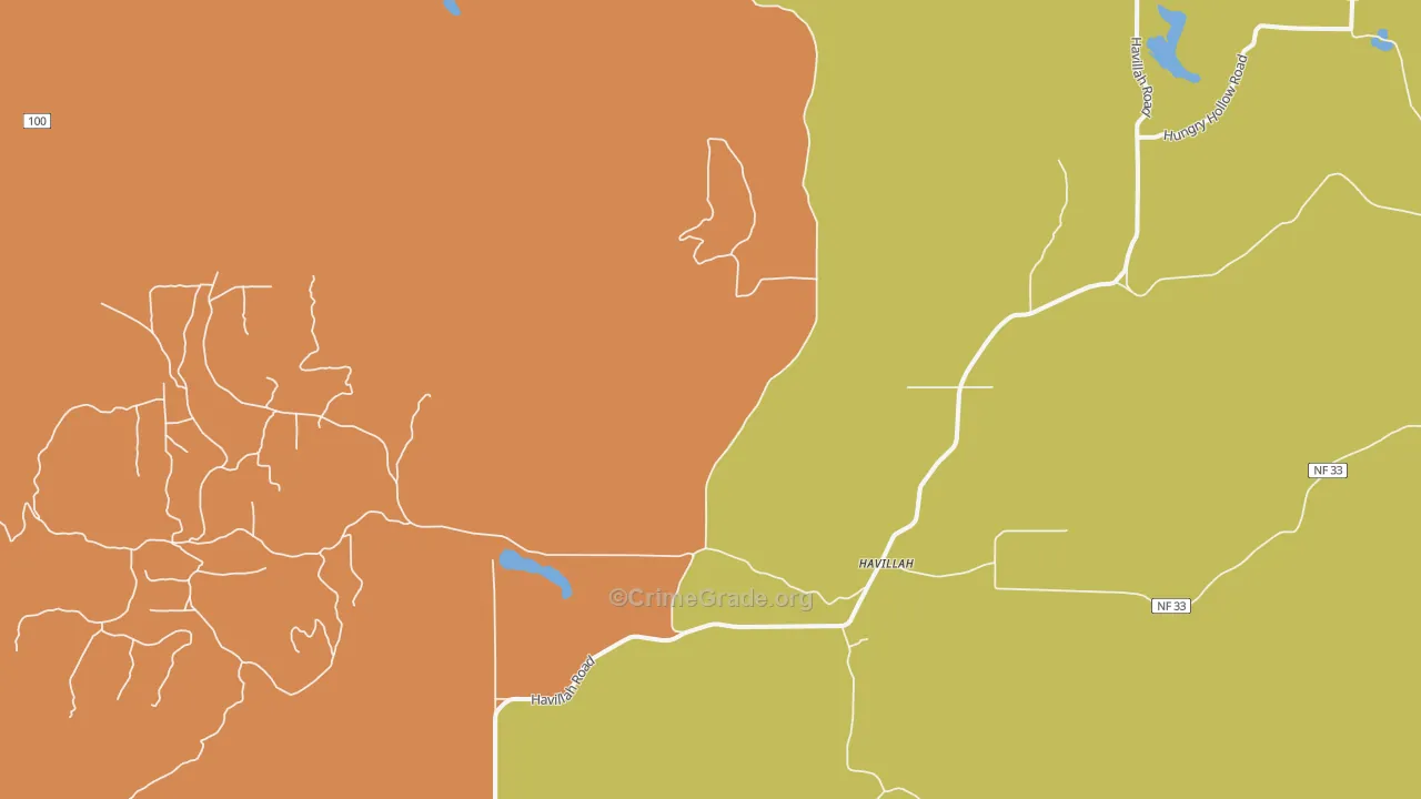 Havillah, WA Map of Burglary Rates