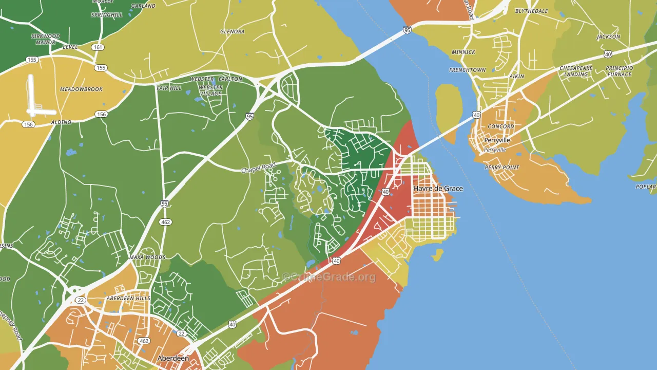 Havre de Grace, MD Map of Burglary Rates