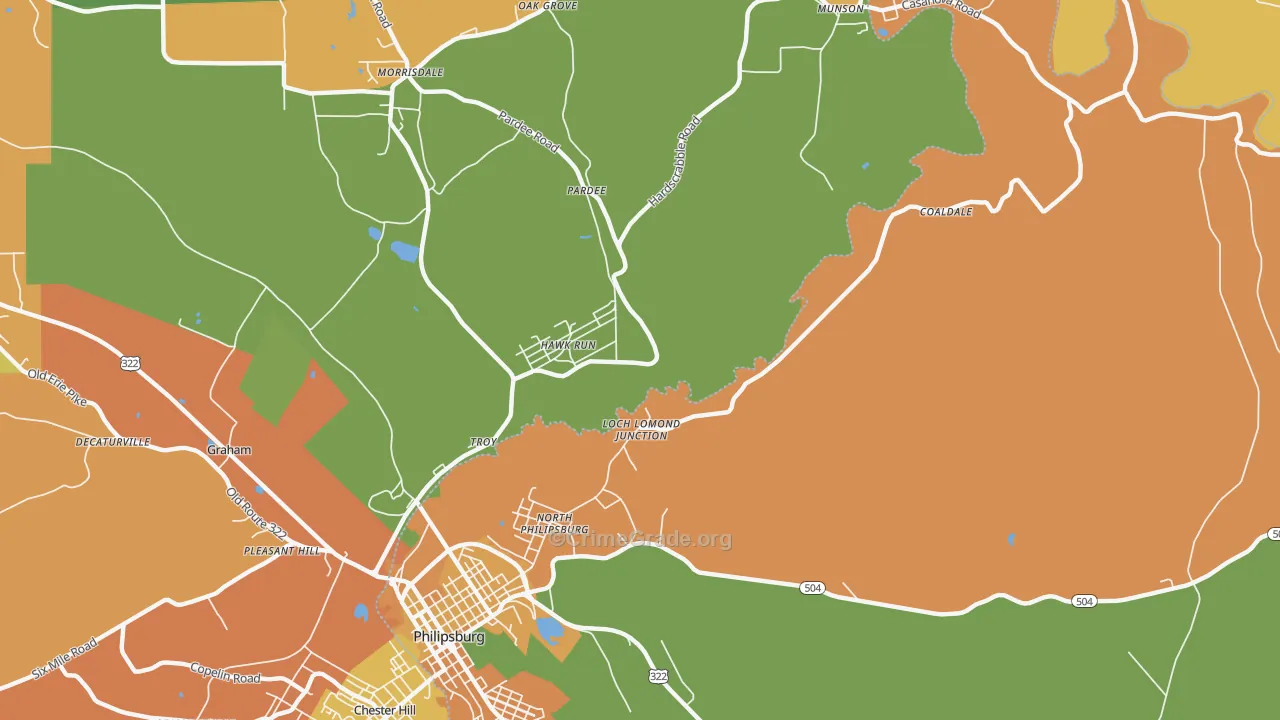 Hawk Run, PA Map of Burglary Rates