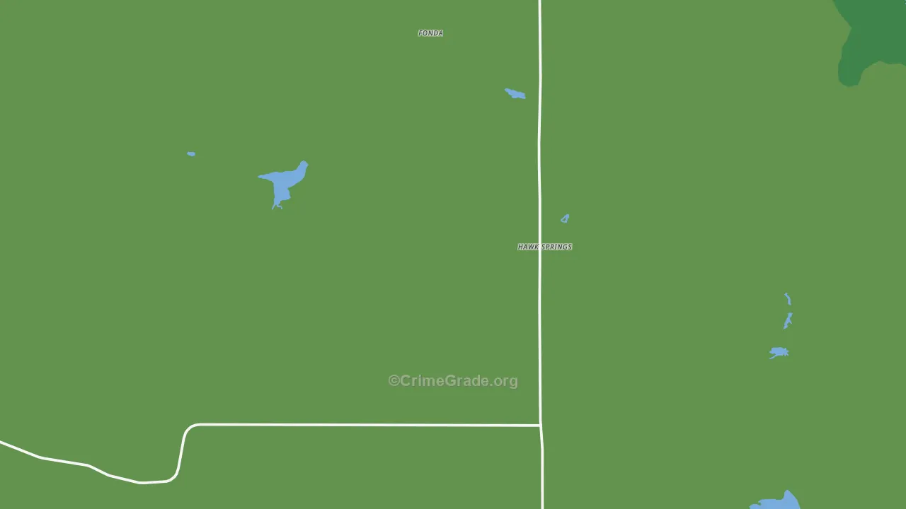 Hawk Springs, WY Map of Burglary Rates