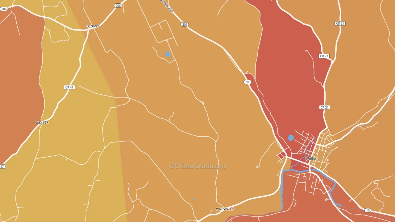 Hawleys, NY Map of Burglary Rates