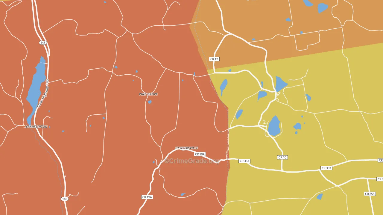 Hawversville, NY Map of Burglary Rates