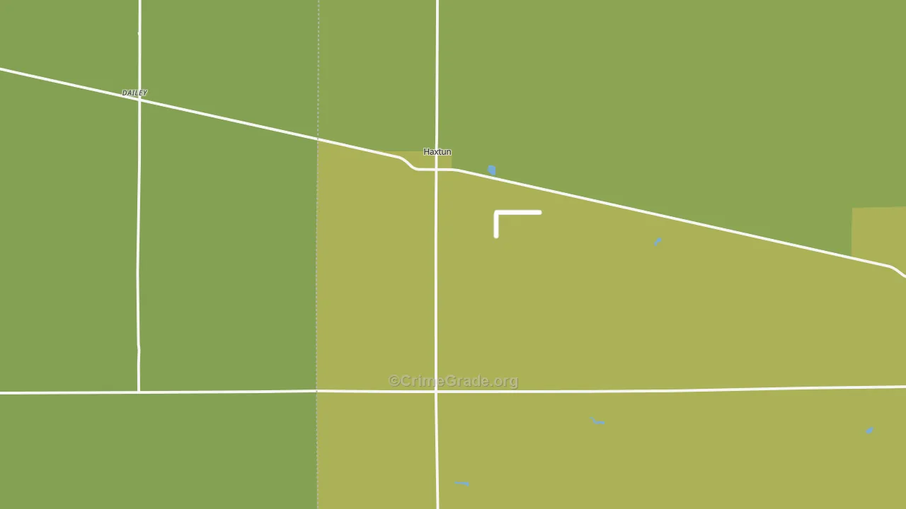 Haxtun, CO Map of Burglary Rates