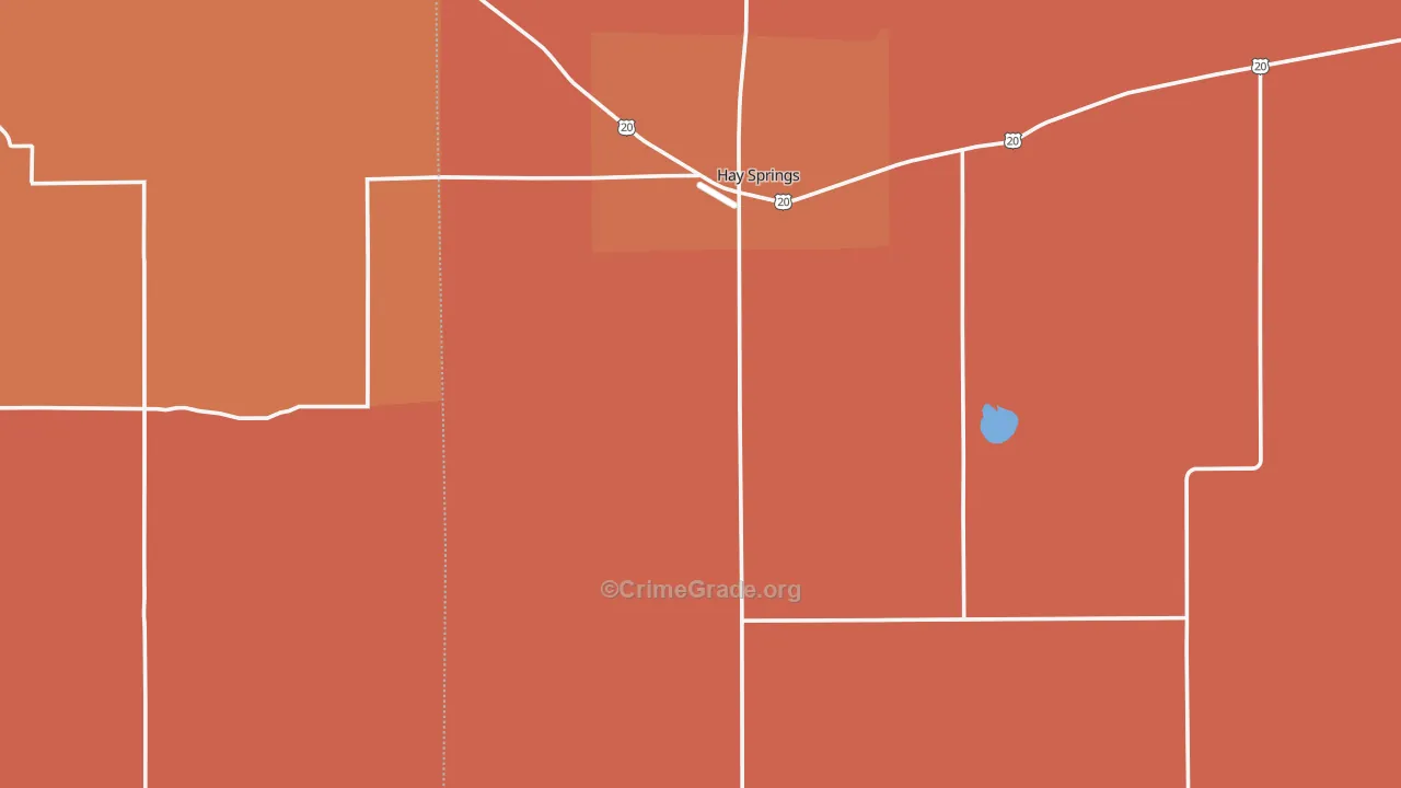 Hay Springs, NE Map of Burglary Rates