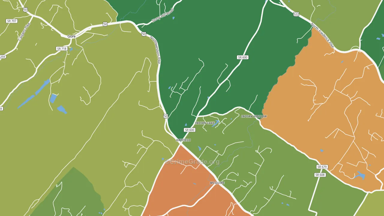 Hayfield, VA Map of Burglary Rates