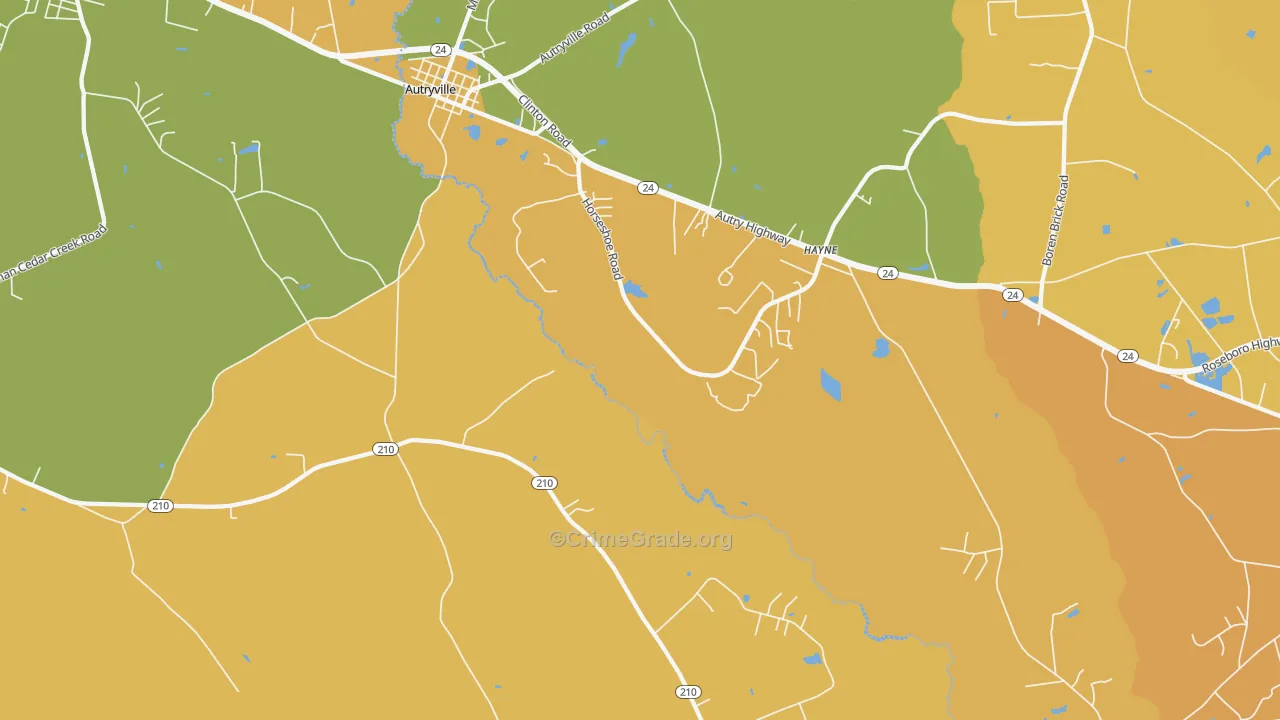 Hayne, NC Map of Burglary Rates