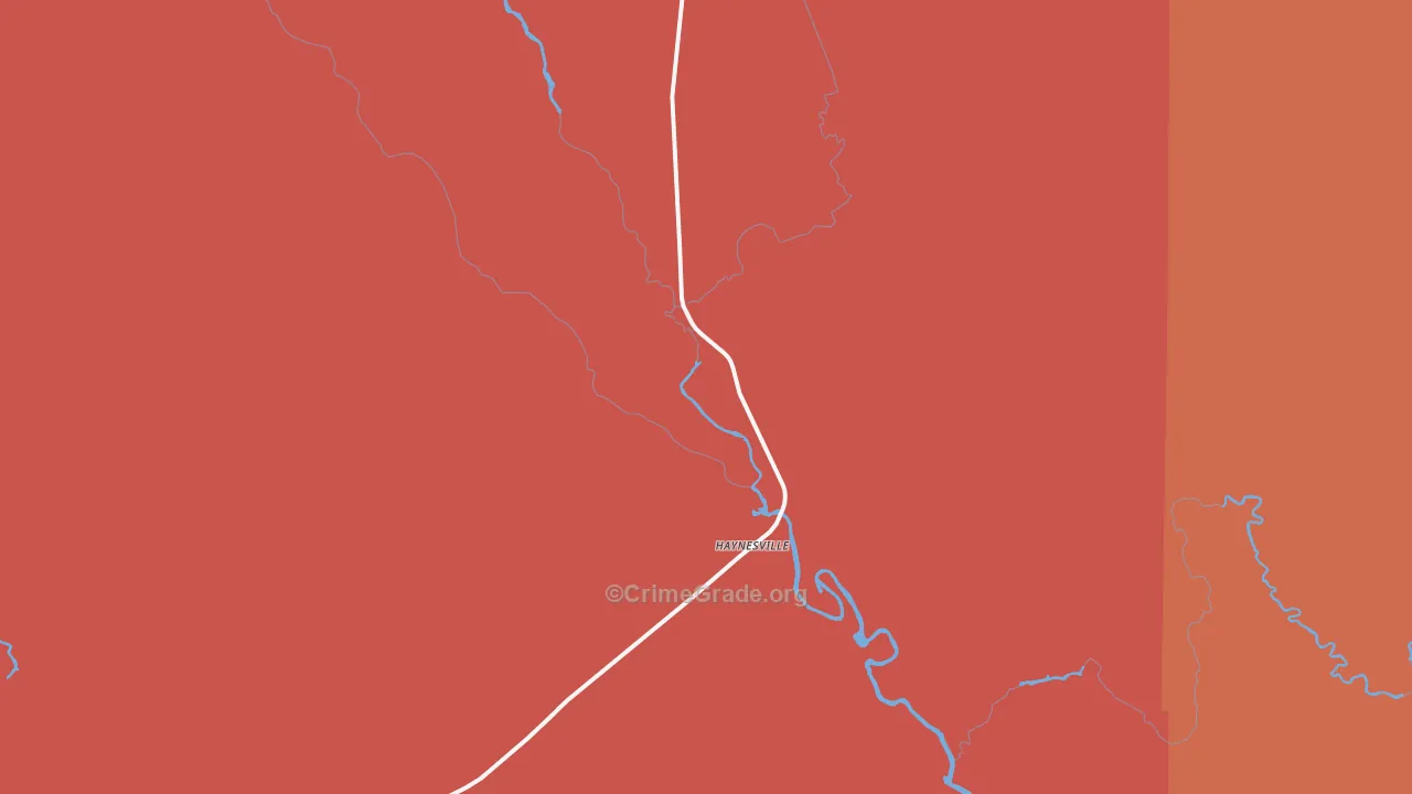 Haynesville, ME Map of Burglary Rates