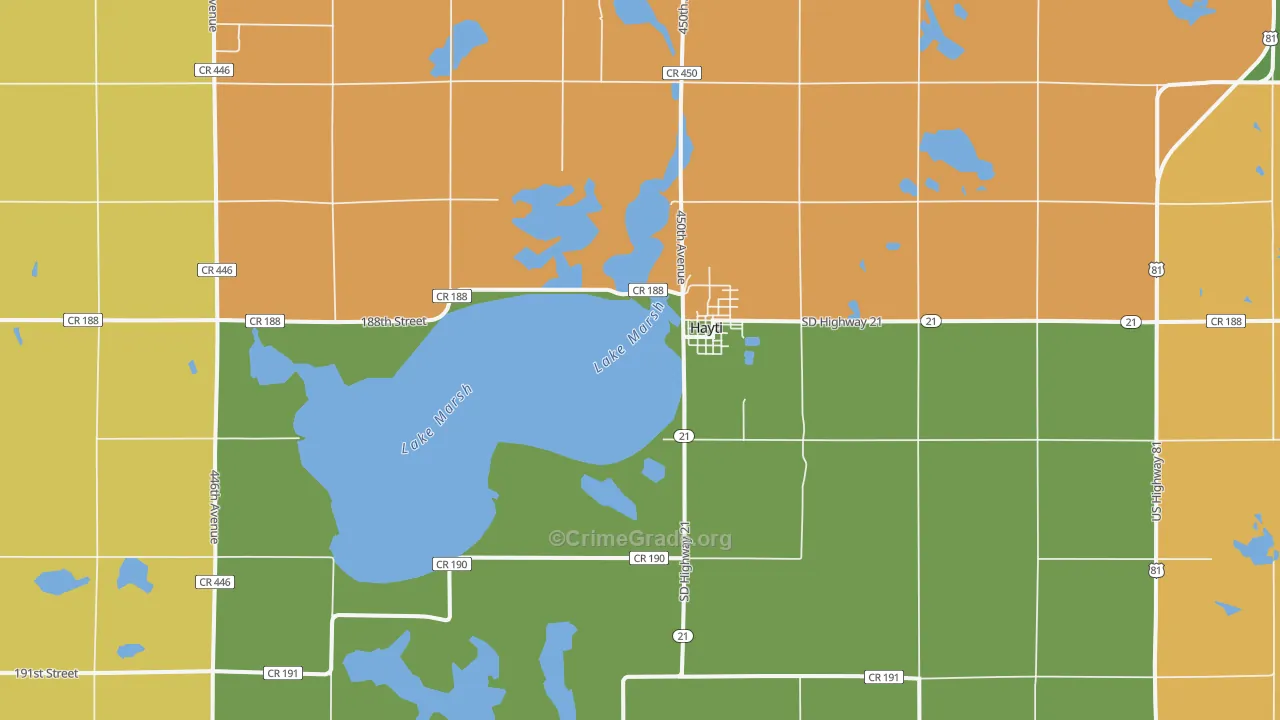 Hayti, SD Map of Burglary Rates