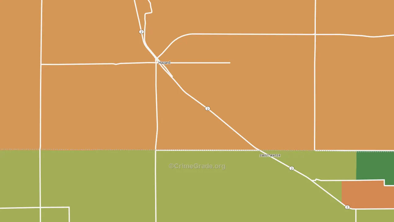 Hazard, NE Map of Burglary Rates