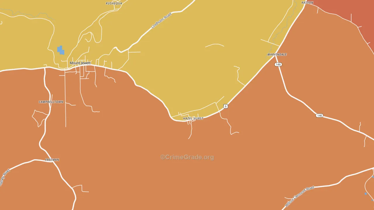 Hazel Hurst, PA Map of Burglary Rates
