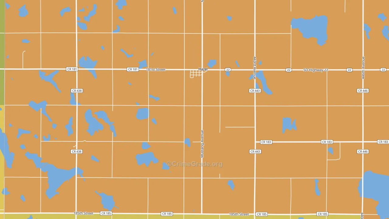 Hazel, SD Map of Burglary Rates