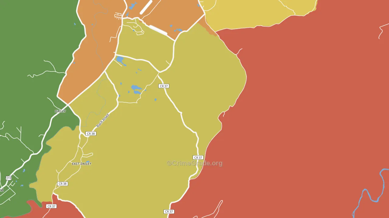 Hazelwood, WV Map of Burglary Rates