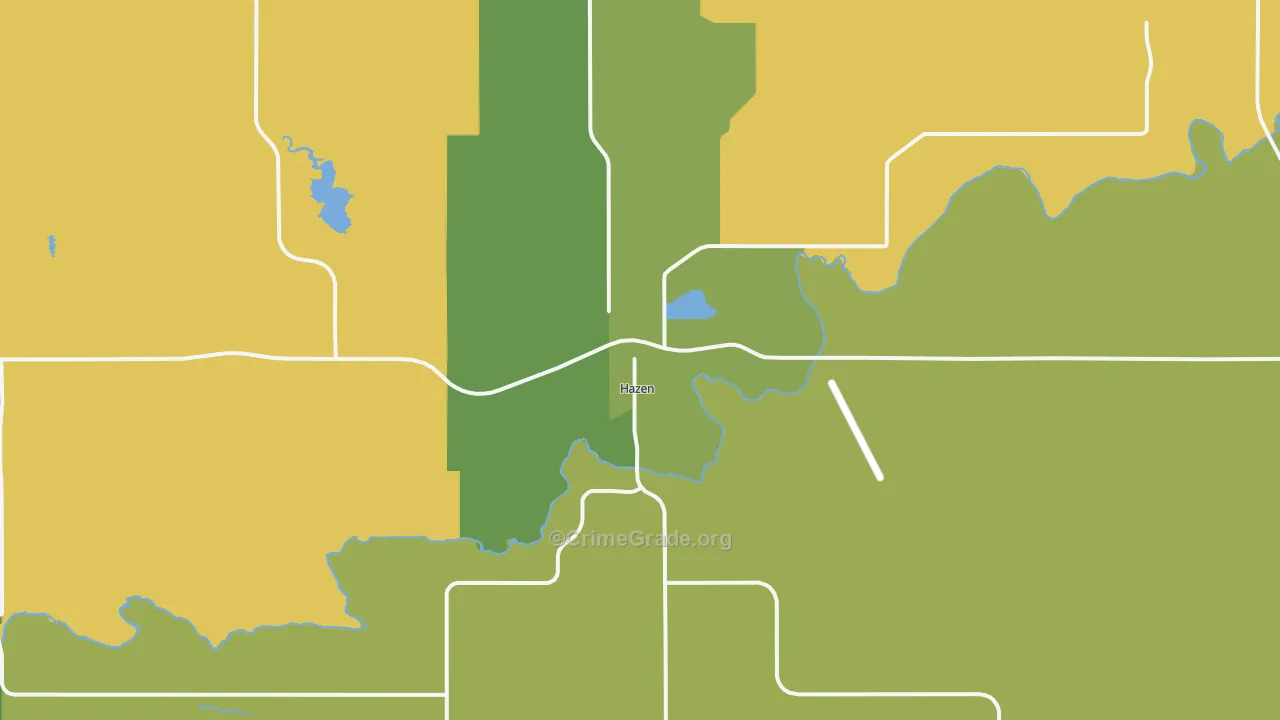 Hazen, ND Map of Burglary Rates