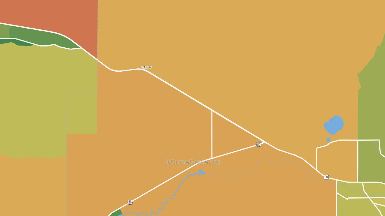 Hazen, NV Map of Burglary Rates