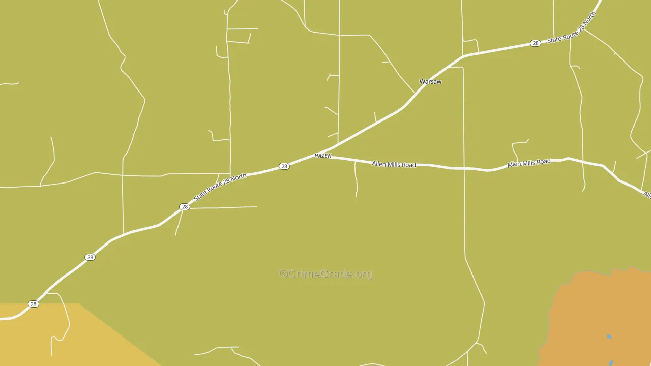 Hazen, PA Map of Burglary Rates