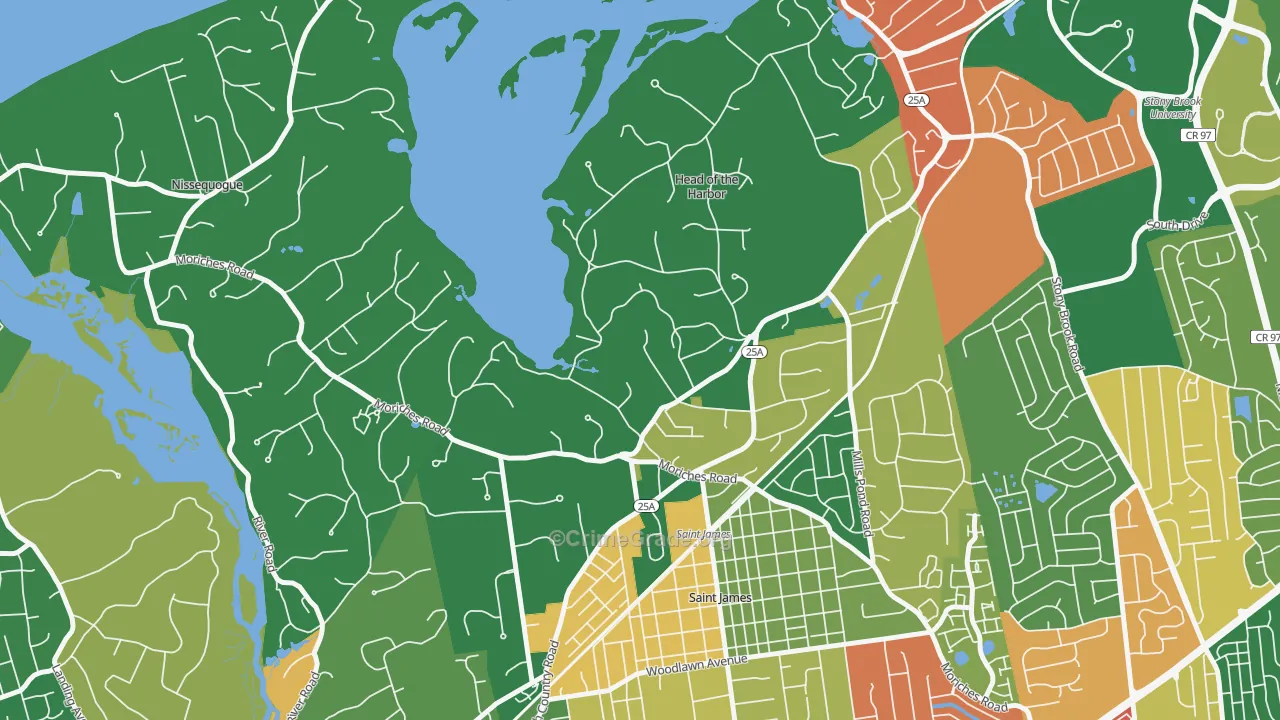 Head of the Harbor, NY Map of Burglary Rates