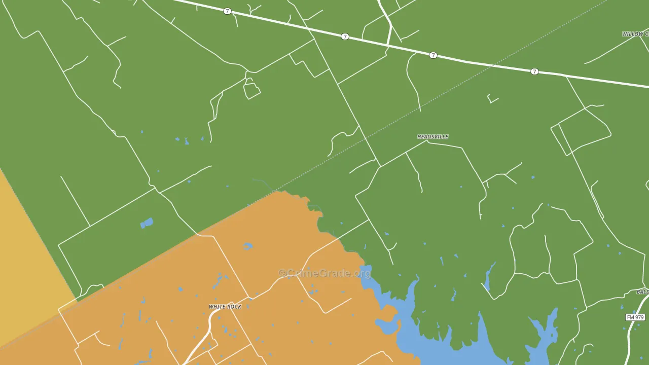 Headsville, TX Map of Burglary Rates