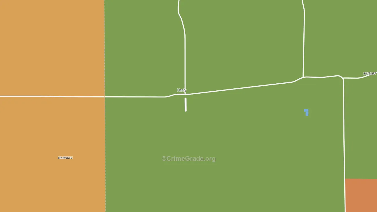 Healy, KS Map of Burglary Rates