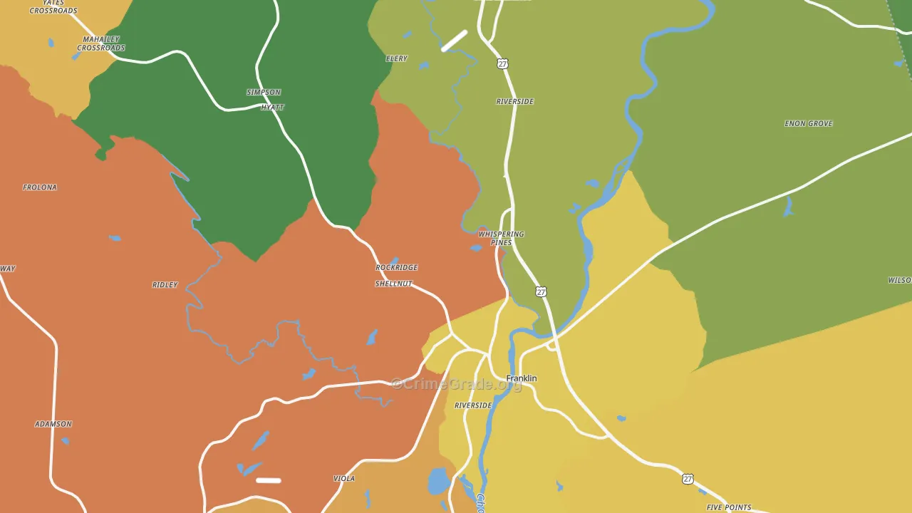 Heard County, GA Map of Burglary Rates