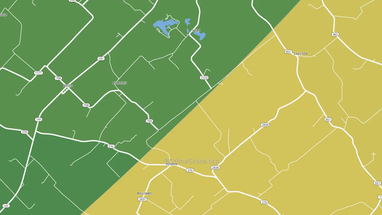 Hearin, KY Map of Burglary Rates