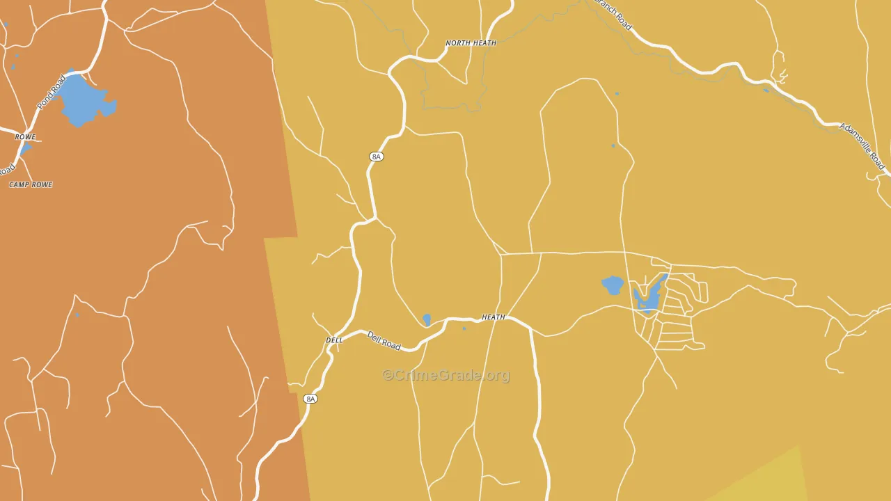 Heath, MA Map of Burglary Rates
